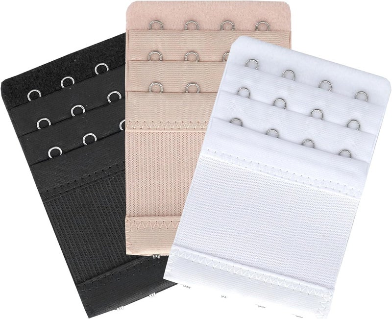 SAMGU Store Bra Extenders 4 Hooks Women's Soft Stretchy Bra Extension Strap, 3 Pieces - Image 2